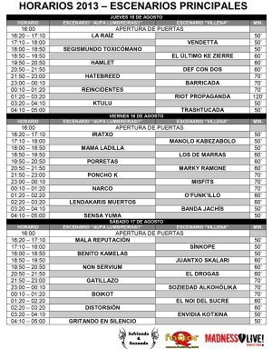 Aupa Lumbreiras Horarios Principales
