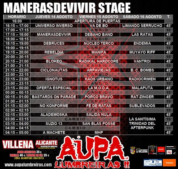41 Horarios Aupa Lumbreiras 2014 2